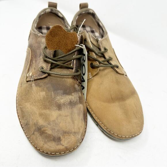 ROAN by BED STU Arlo Men's Brown Leather Distressed Oxfords NWT in Size 10.5 - Picture 1 of 6